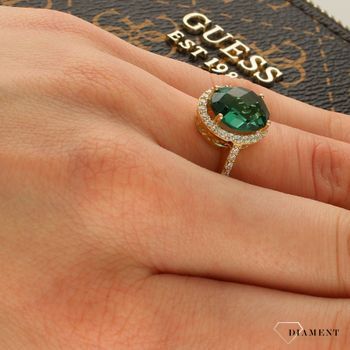 Złoty pierścionek z dużą zieloną cyrkonią PI 3262H. Złoty pierścionek z cyrkoniami. Złoty pierścionek z dużą zieloną cyrkonią. Z (2).jpg